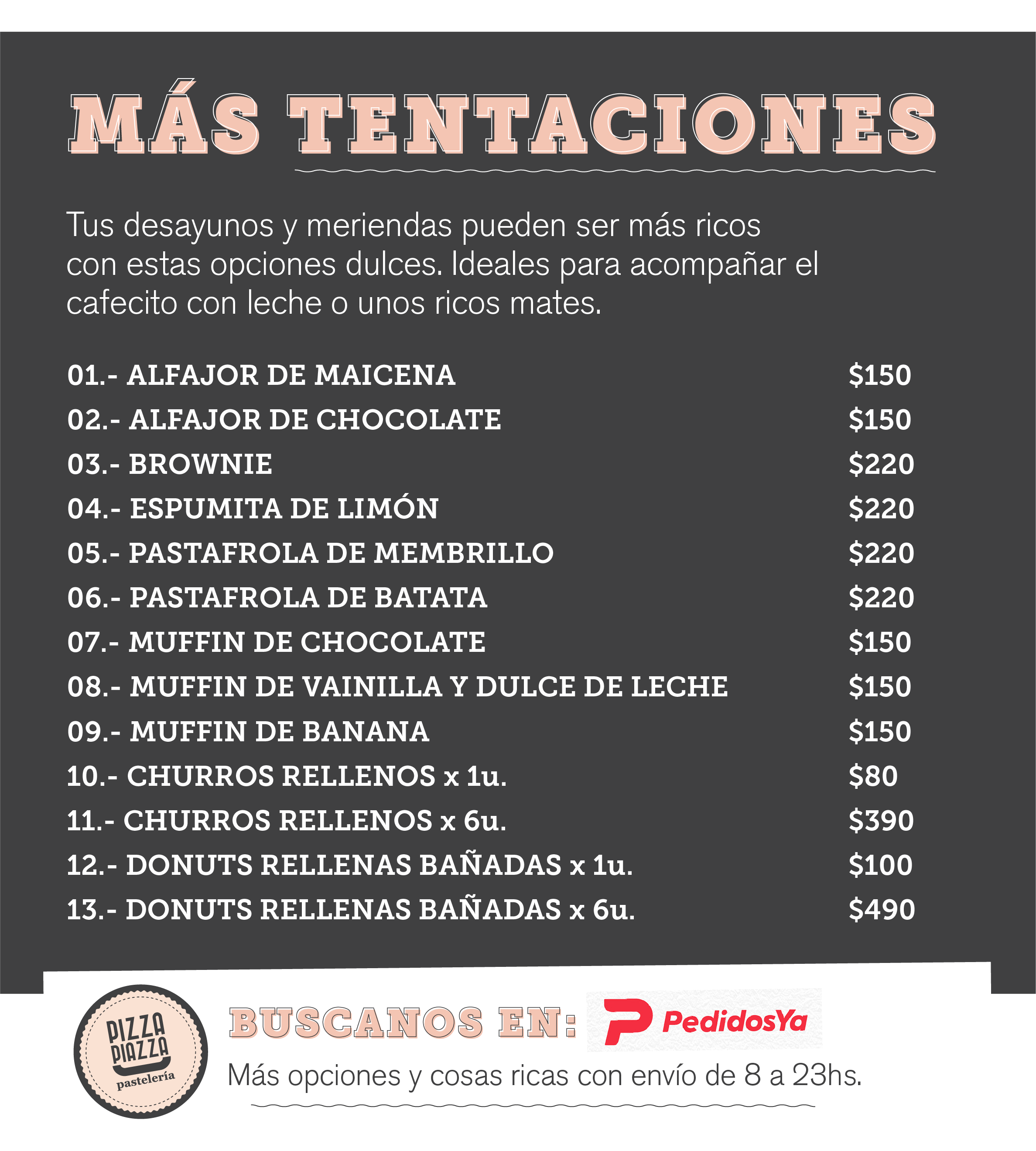 Menú Pastelería 3 | Muffin, Brownie