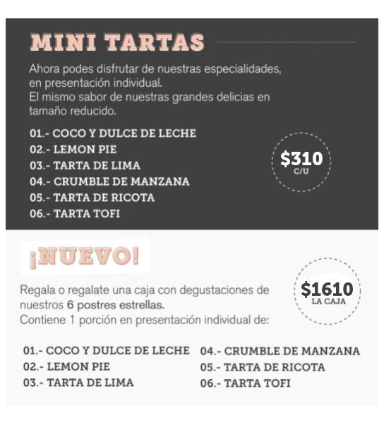 Menú Pastelería 1 | Tartas y postres