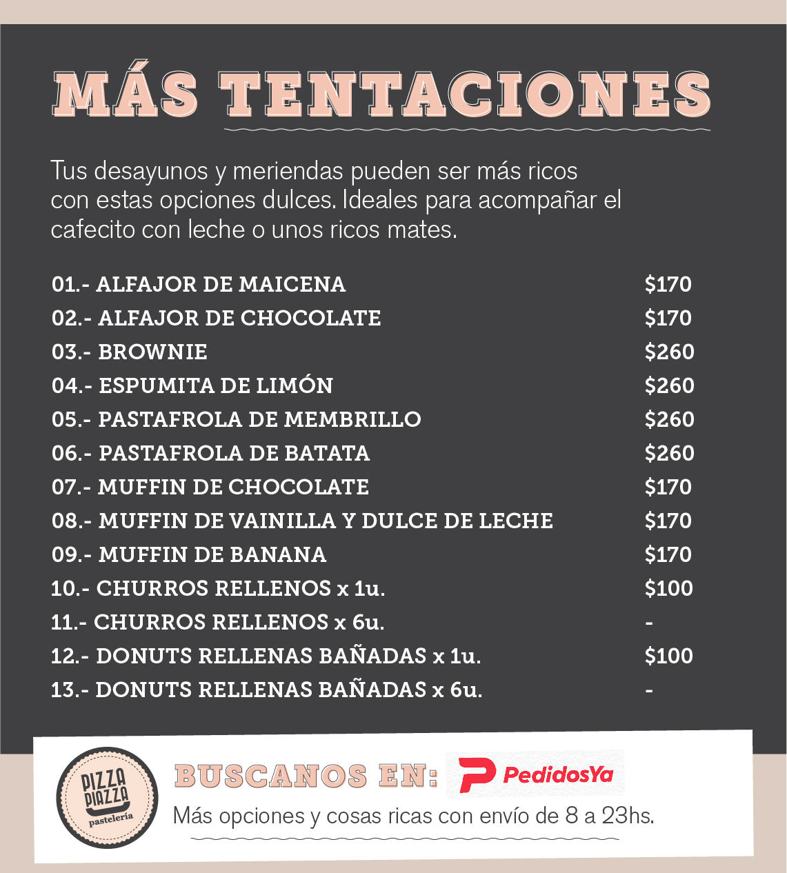 Menú Pastelería 3 | Muffin, Brownie